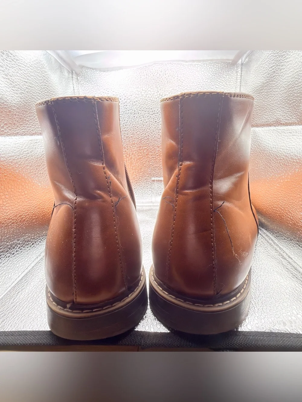 Kenneth Cole Reaction Ely Men's Tan Leather Chelsea Boots 10.5